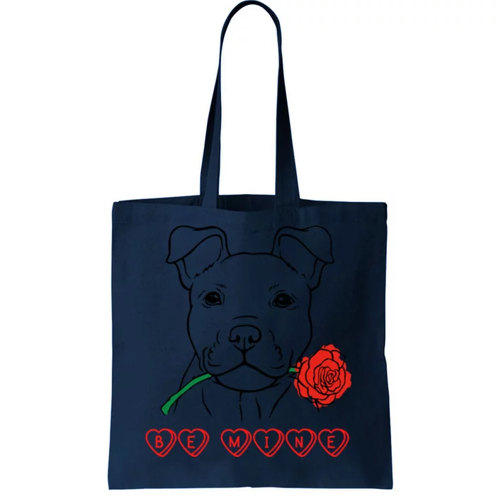 Be Mine Puppy With Rose Sweetheart Valentines Gift Tote Bag