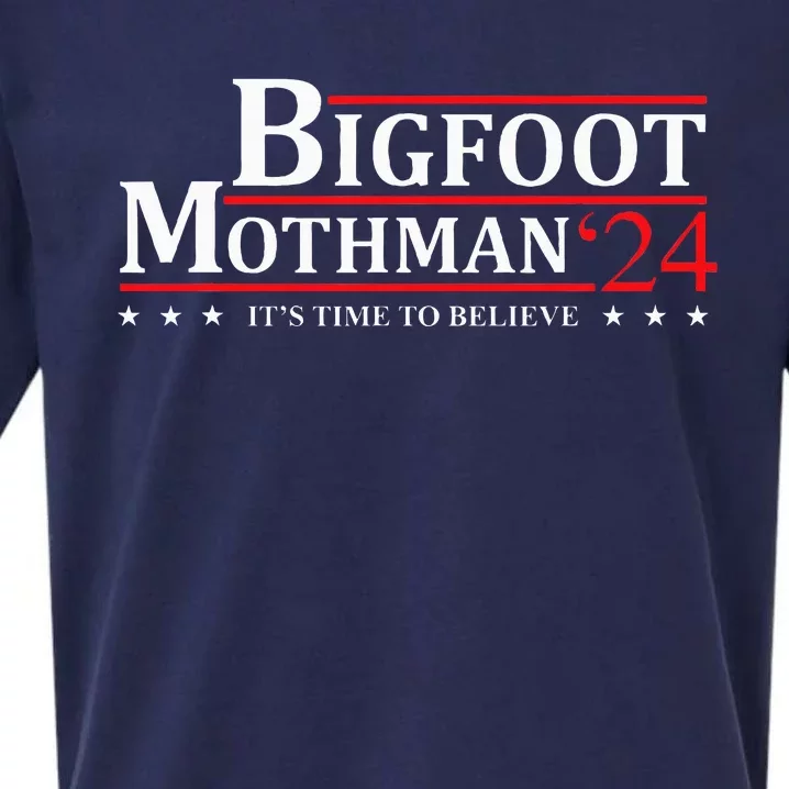 Bigfoot Mothman President 2024 Election Campaign Sueded Cloud Jersey T-Shirt