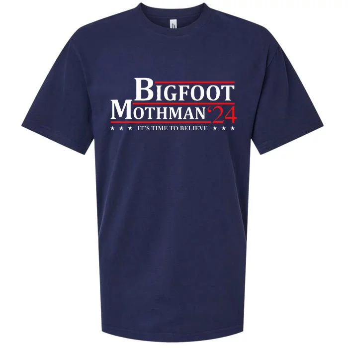 Bigfoot Mothman President 2024 Election Campaign Sueded Cloud Jersey T-Shirt