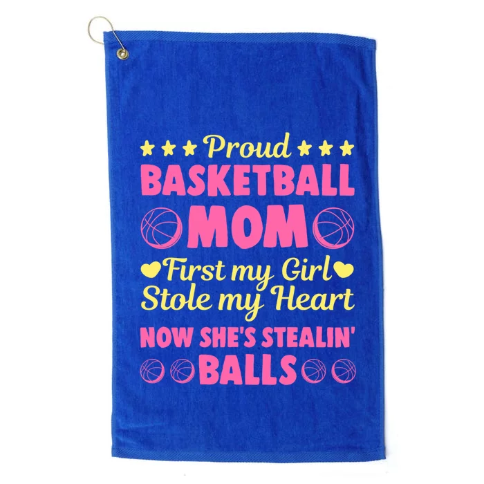 Basketball Mom Proud Mother Of Basketball Player Sport Gift Platinum Collection Golf Towel