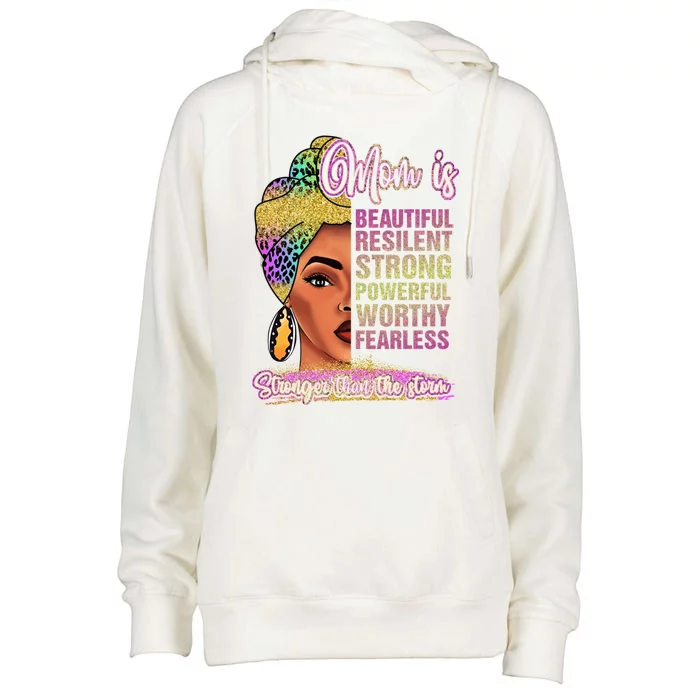 Black Mom Queen Melanin Afro African Mama Mothers Day Cool Gift Womens Funnel Neck Pullover Hood