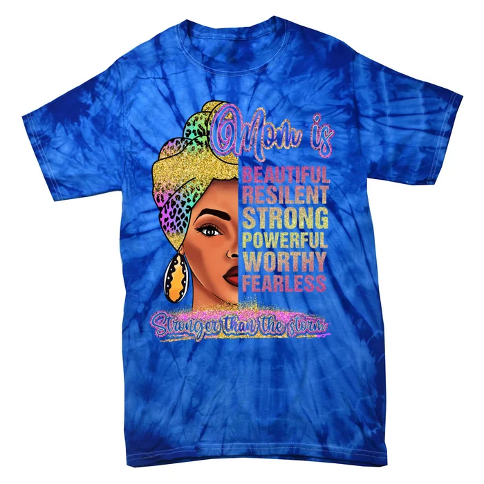 Black Mom Queen Melanin Afro African Mama Mothers Day Cool Gift Tie-Dye T-Shirt