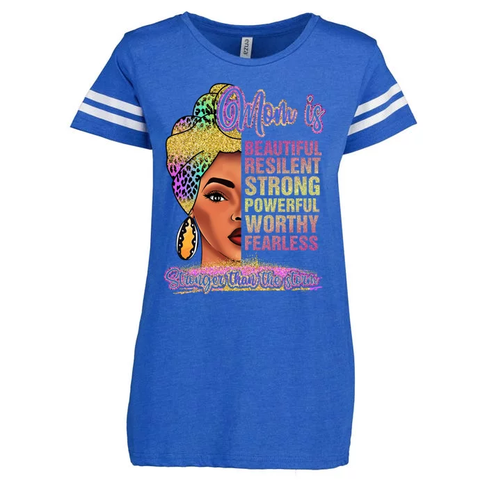 Black Mom Queen Melanin Afro African Mama Mothers Day Cool Gift Enza Ladies Jersey Football T-Shirt