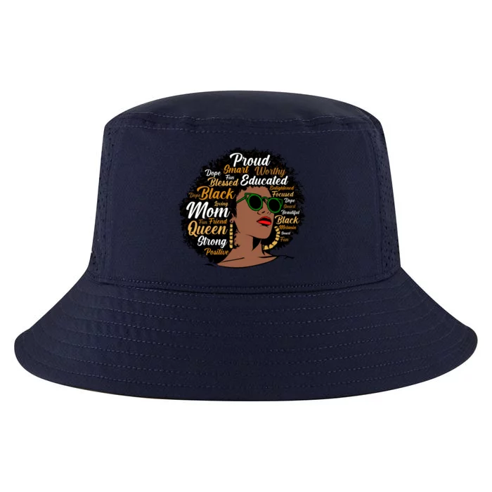 Black Mom Queen Afro African Dope Black Mother Melanin Cute Gift Cool Comfort Performance Bucket Hat