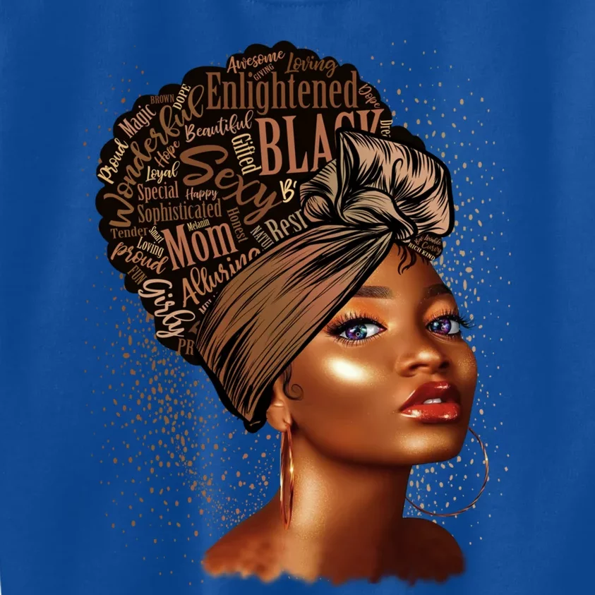 Black Mom Queen Afro African Juneteenth Black History Month Meaningful Gift Kids Sweatshirt