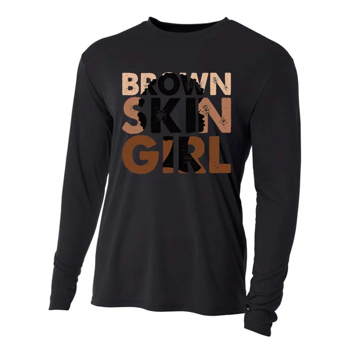 Black Melanin Queen Magic Brown Skin Juneteenth Cooling Performance Long Sleeve Crew