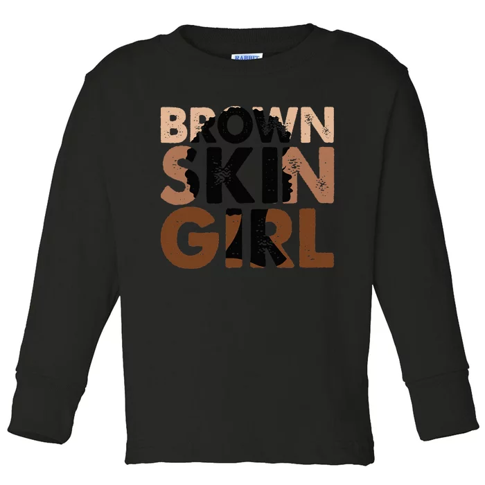 Black Melanin Queen Magic Brown Skin Juneteenth Toddler Long Sleeve Shirt