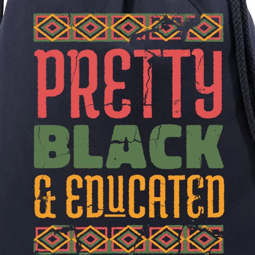 Black Melanin Queen Degree Graduation Pretty Black Educated Meaningful Gift Drawstring Bag