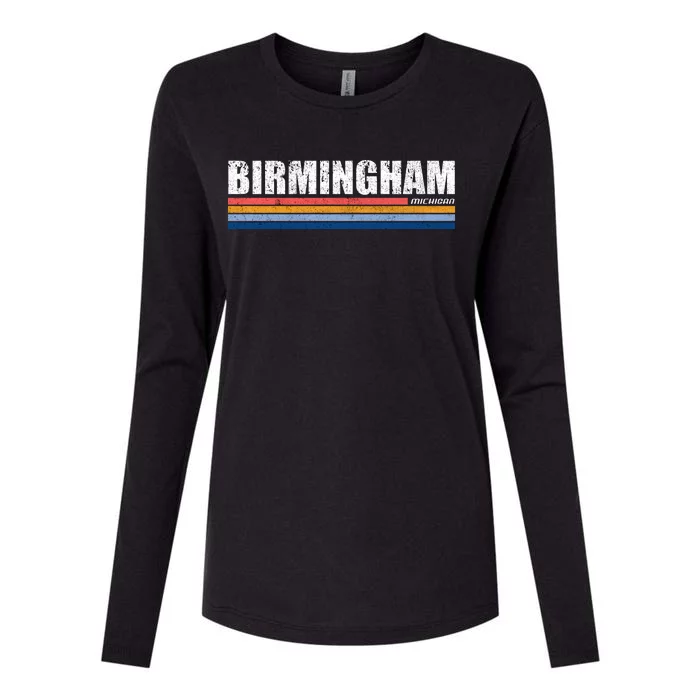 Birmingham Michigan Retro Womens Cotton Relaxed Long Sleeve T-Shirt