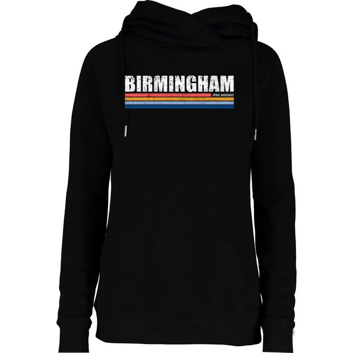 Birmingham Michigan Retro Womens Funnel Neck Pullover Hood