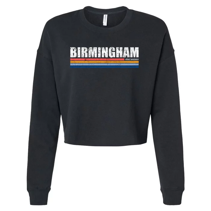 Birmingham Michigan Retro Cropped Pullover Crew