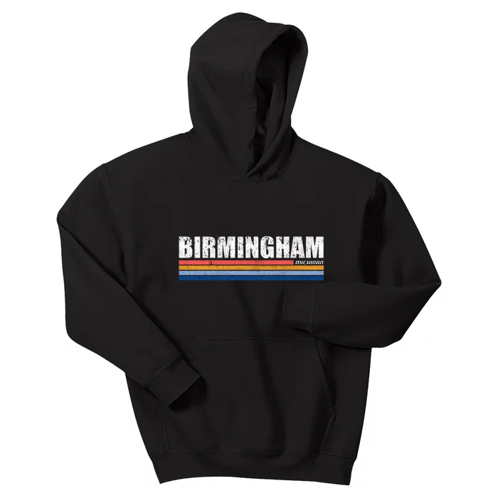 Birmingham Michigan Retro Kids Hoodie