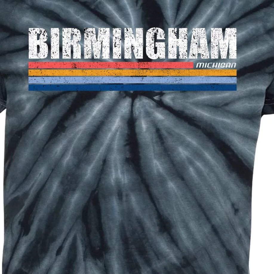 Birmingham Michigan Retro Kids Tie-Dye T-Shirt