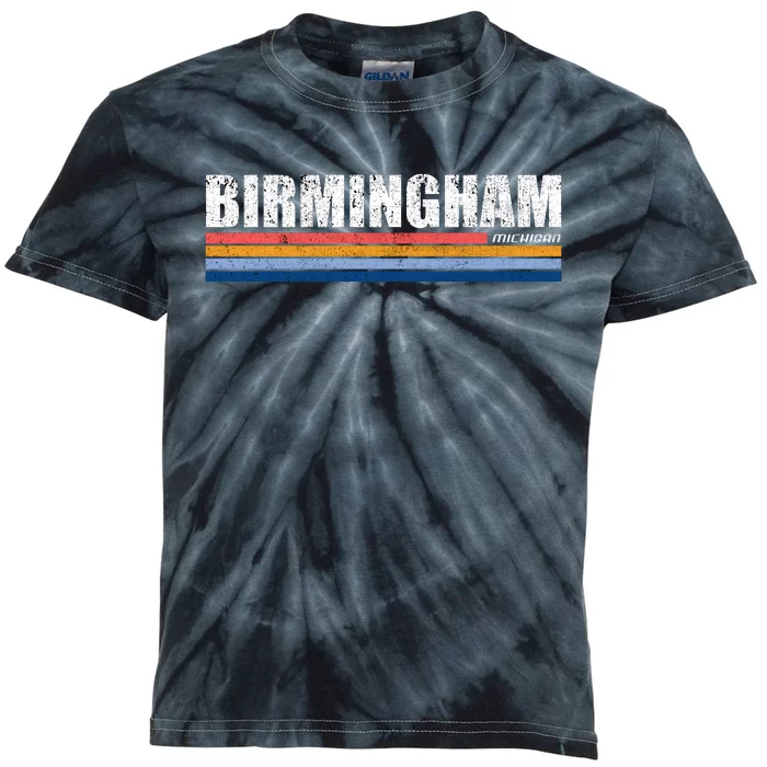 Birmingham Michigan Retro Kids Tie-Dye T-Shirt