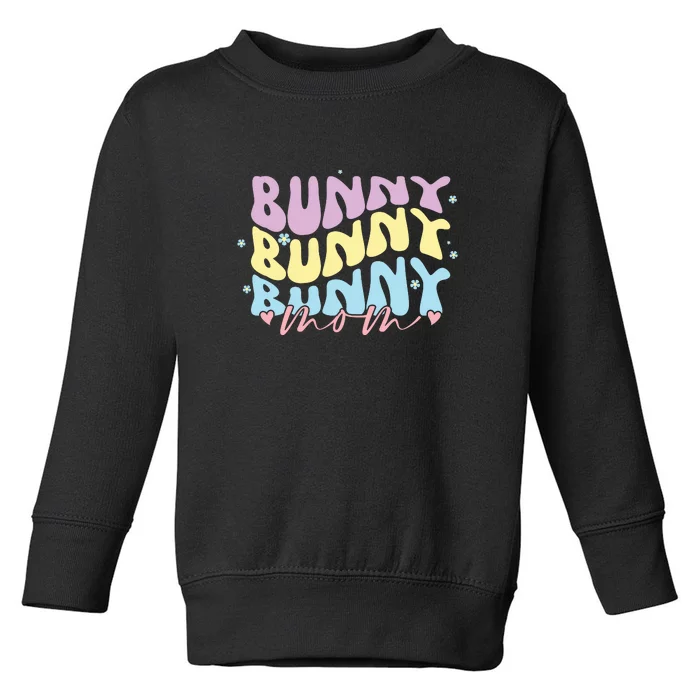 Bunny Mom Retro Easter Mom Mother's Day Easter Day Toddler Sweatshirt