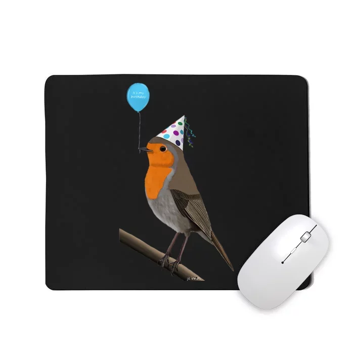 Bird Motif Robin Bird Animal Drawing Birthday Mousepad