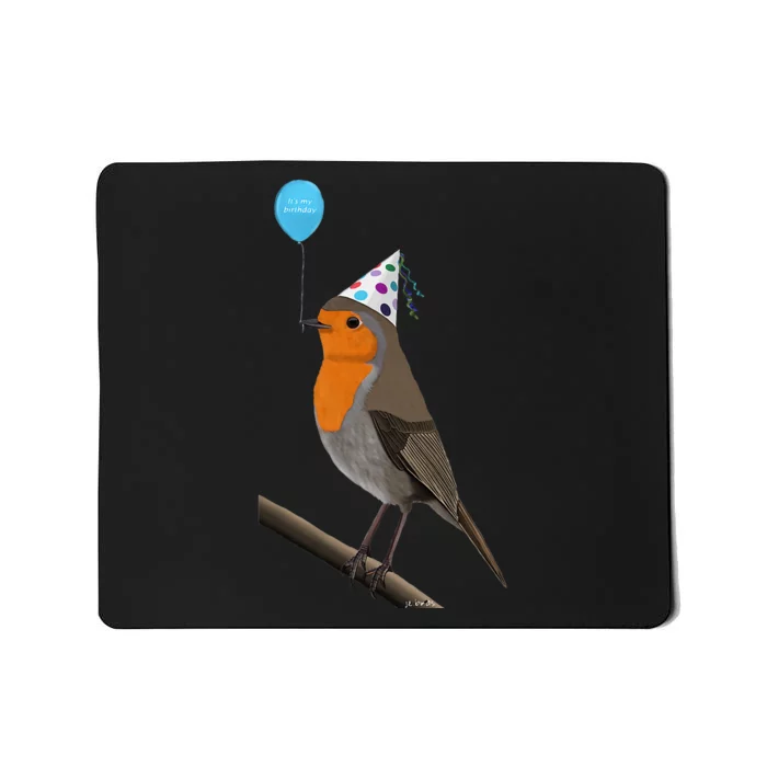 Bird Motif Robin Bird Animal Drawing Birthday Mousepad