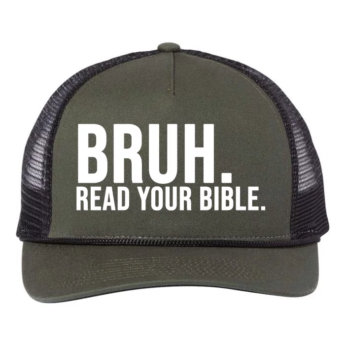 Bruh Meme Read Your Bible Christian Jesus Motivation Retro Rope Trucker Hat Cap