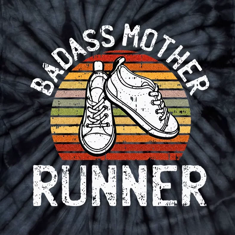 Badass Mother Runner Running Retro Sport Fitness Workout Tie-Dye T-Shirt