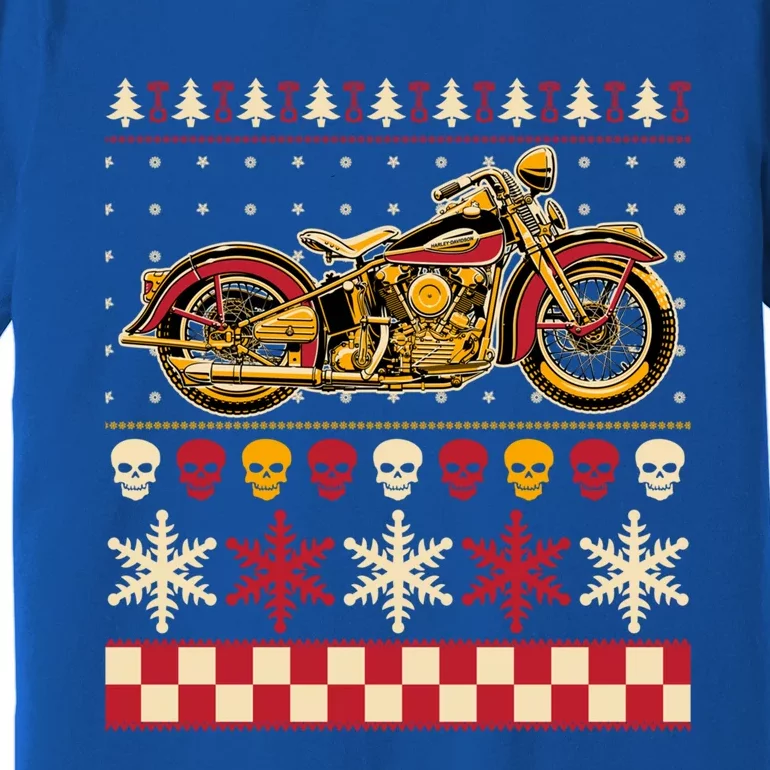 Biker Motorcycle Rider Style Ugly Sweater Gift Premium T-Shirt