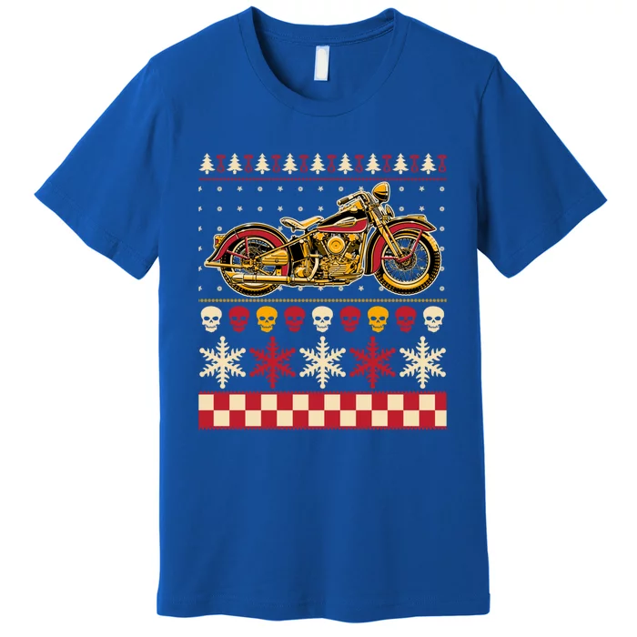 Biker Motorcycle Rider Style Ugly Sweater Gift Premium T-Shirt