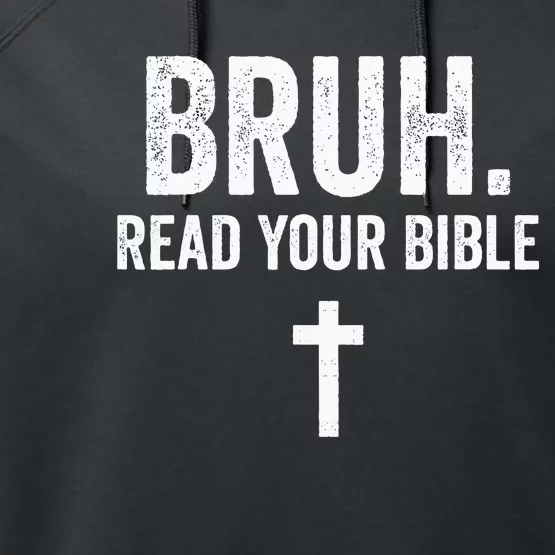 Bruh Meme Read Your Bible God Funny Modern Christian Church Performance Fleece Hoodie