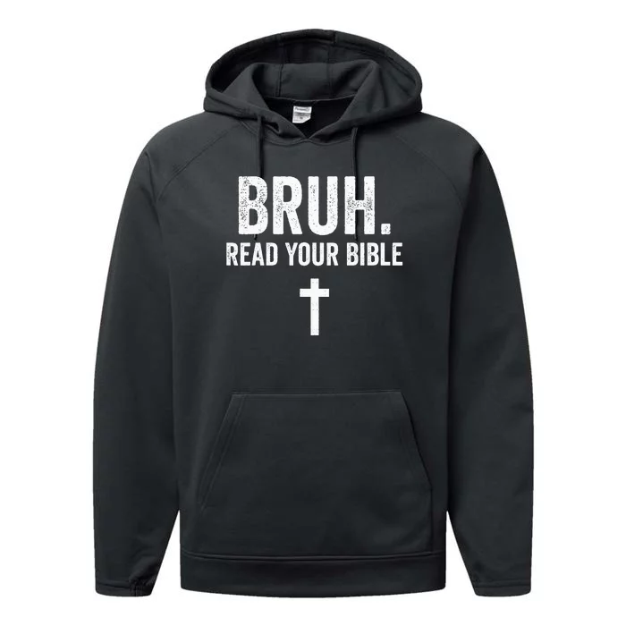 Bruh Meme Read Your Bible God Funny Modern Christian Church Performance Fleece Hoodie