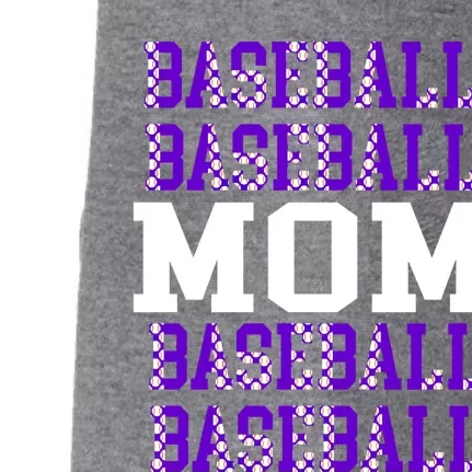 Baseball Mom Repeating Purple White Sports Mom Gift Doggie 3-End Fleece Hoodie