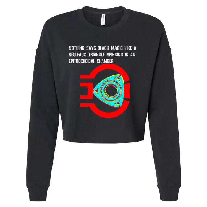 Black Magic Rotary Engine Cropped Pullover Crew