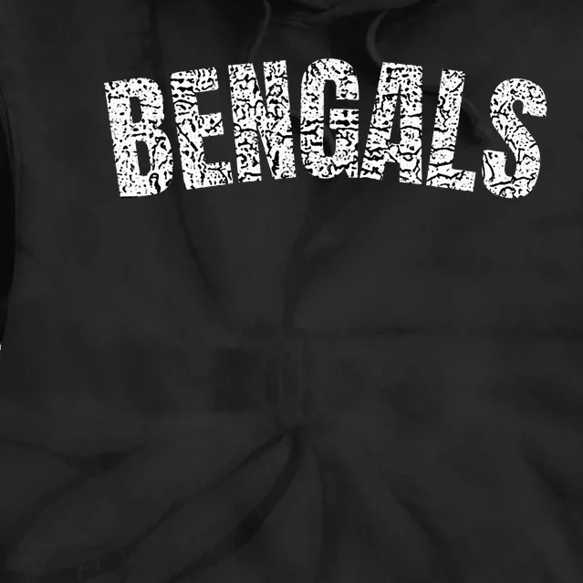 B.E.N.G.A.L.S Mascot Retro Sports Name Design Tie Dye Hoodie