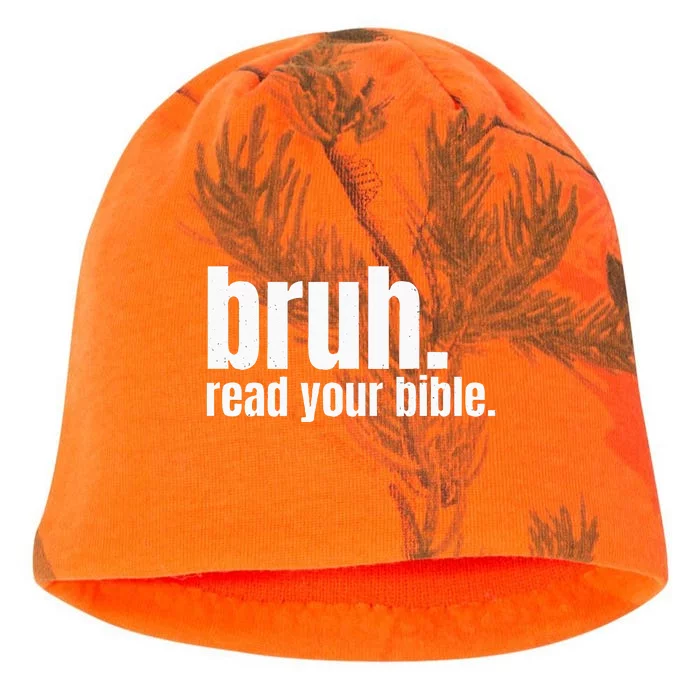 Bruh Meme Read Your Bible God Funny Modern Christian Church Kati - Camo Knit Beanie