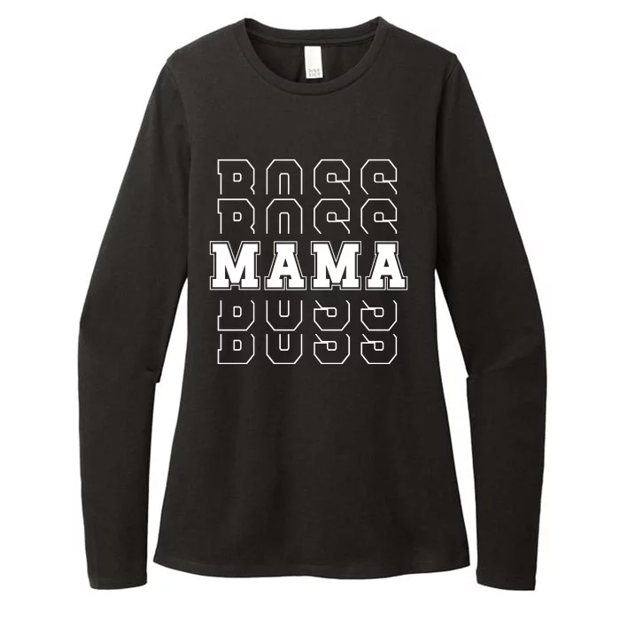 Boss Mama Retro Mom Gift Womens CVC Long Sleeve Shirt