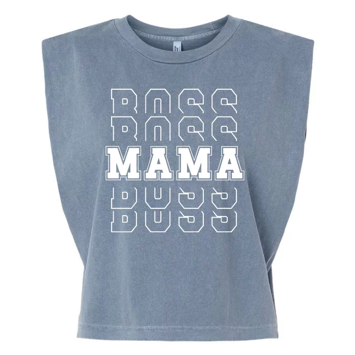 Boss Mama Retro Mom Gift Garment-Dyed Women's Muscle Tee