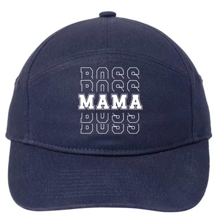 Boss Mama Retro Mom Gift 7-Panel Snapback Hat