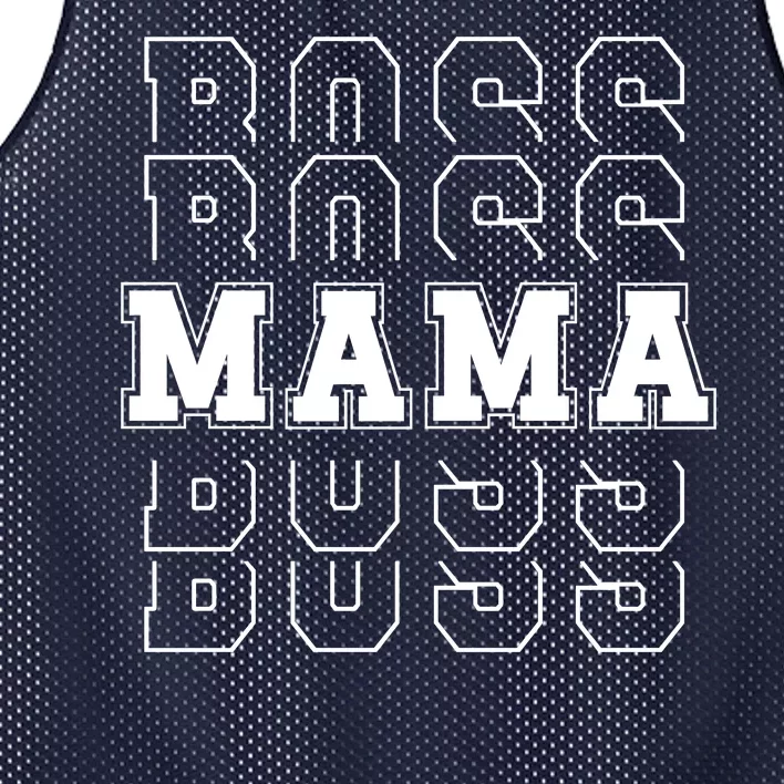 Boss Mama Retro Mom Gift Mesh Reversible Basketball Jersey Tank