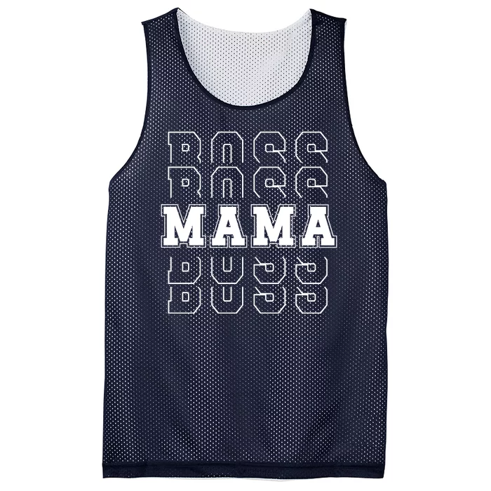 Boss Mama Retro Mom Gift Mesh Reversible Basketball Jersey Tank