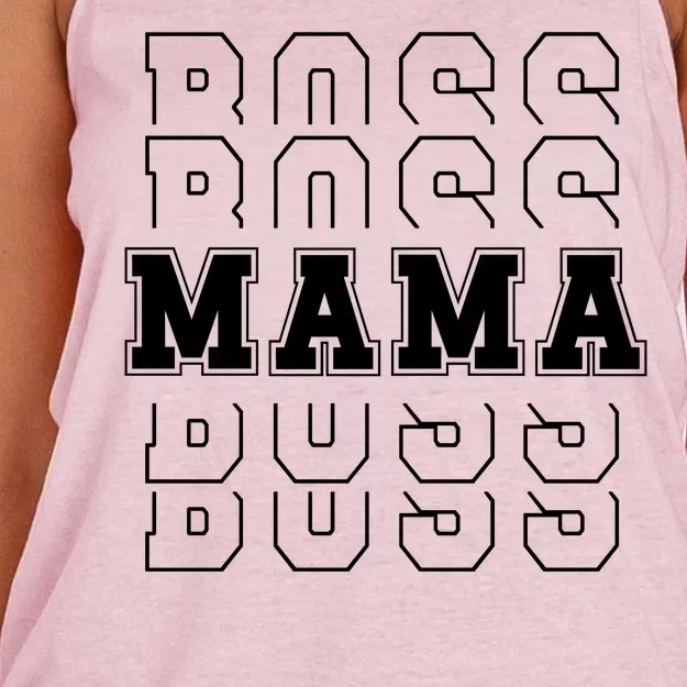 Boss Mama Retro Mom Gift Women's Knotted Racerback Tank