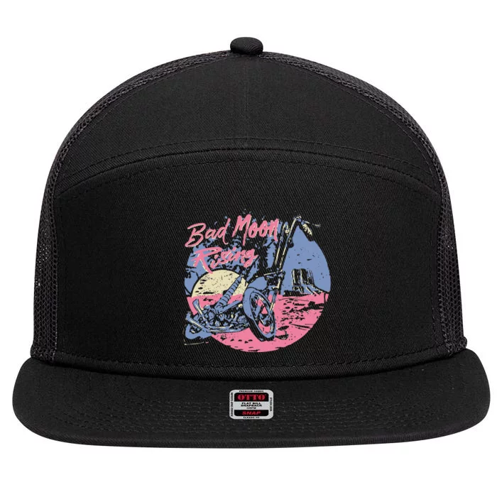 Bad Moon Rising Moon 7 Panel Mesh Trucker Snapback Hat