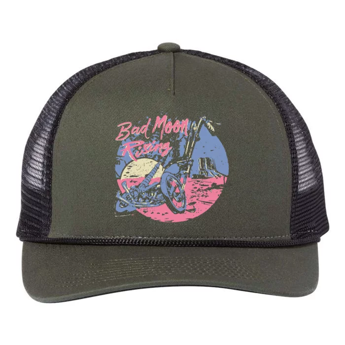 Bad Moon Rising Moon Retro Rope Trucker Hat Cap