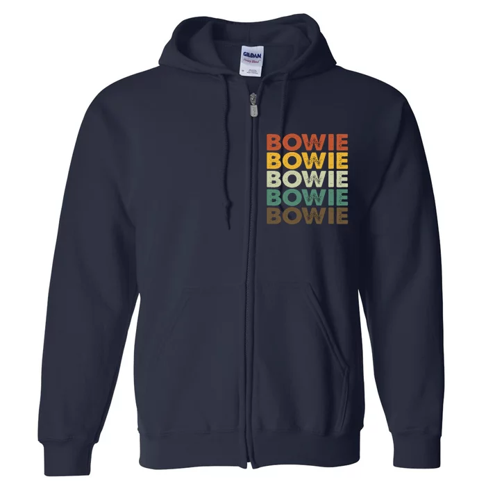 Bowie Maryland Retro Vintage Full Zip Hoodie