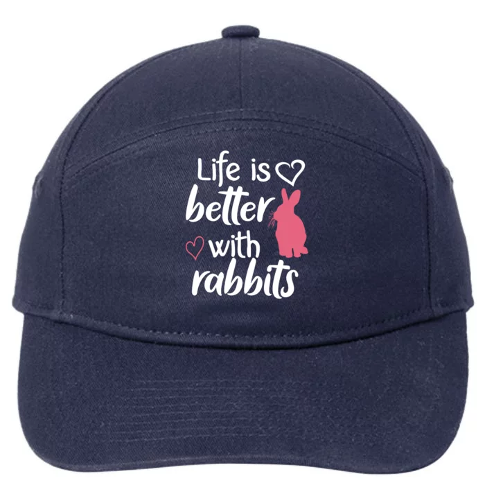 Bunny Mom Rabbit Lover Bunny Mama Rabbit Mother Meaningful Gift 7-Panel Snapback Hat