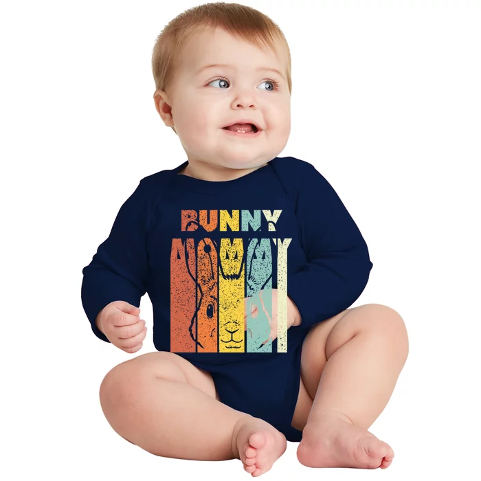 Bunny Mommy Rabbit Mom Bunny Mama Happy Mommy Bunny Gift Baby Long Sleeve Bodysuit