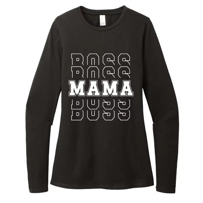 Boss Mama Retro Cute Gift For Mom Womens CVC Long Sleeve Shirt