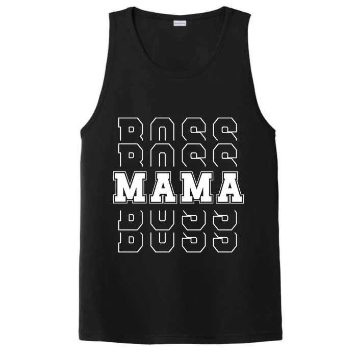 Boss Mama Retro Cute Gift For Mom Performance Tank