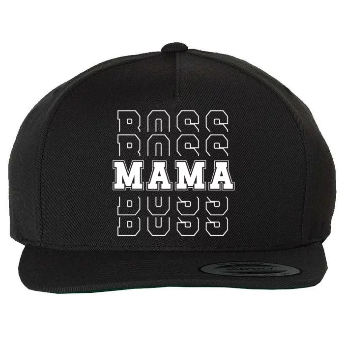 Boss Mama Retro Cute Gift For Mom Wool Snapback Cap