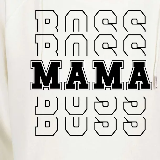 Boss Mama Retro Cute Gift For Mom Womens Funnel Neck Pullover Hood