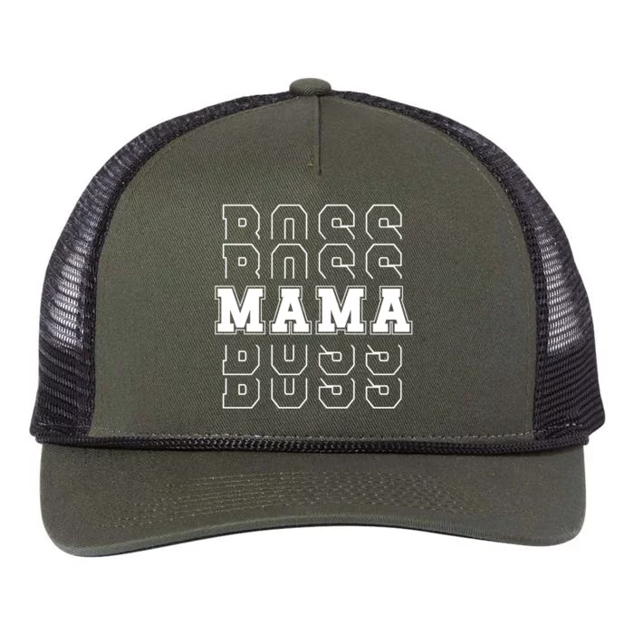 Boss Mama Retro Cute Gift For Mom Retro Rope Trucker Hat Cap