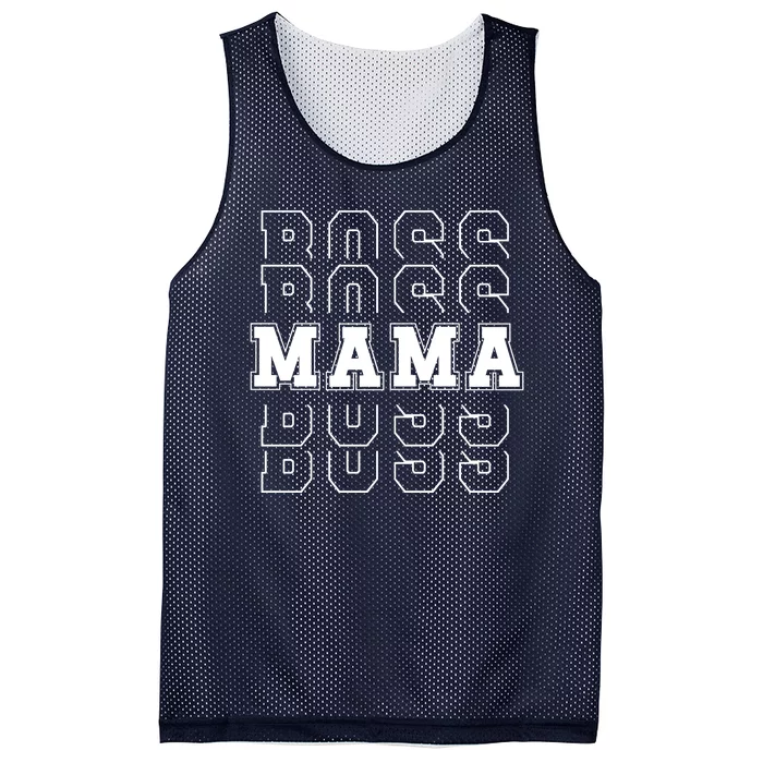 Boss Mama Retro Cute Gift For Mom Mesh Reversible Basketball Jersey Tank