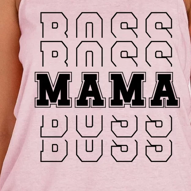 Boss Mama Retro Cute Gift For Mom Women's Knotted Racerback Tank