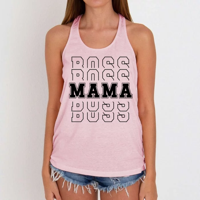 Boss Mama Retro Cute Gift For Mom Women's Knotted Racerback Tank